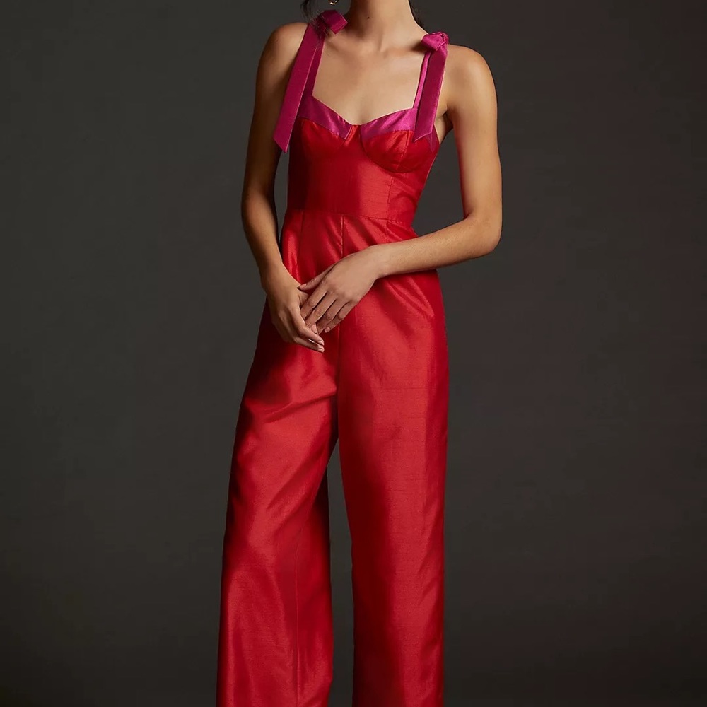 Red and pink jumpsuit